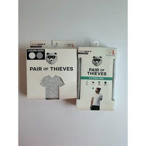 Pair of Thieves Men's Fitted Crew Neck T-Shirts Bundle - Size Large (2x2 Packs)